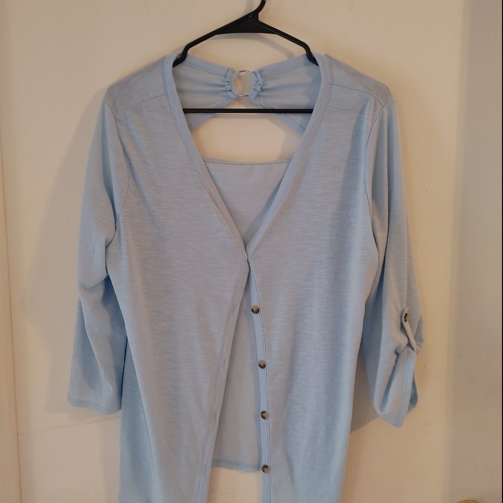 Blue button up